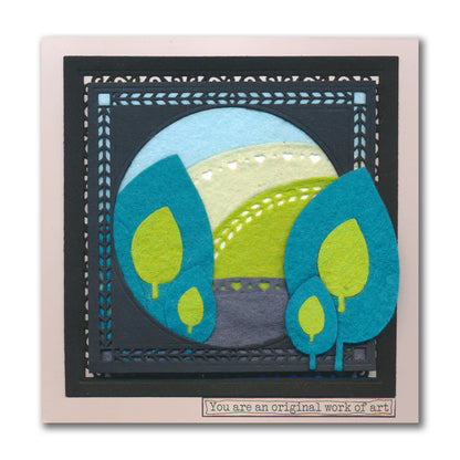 Nested Funky Leaf 1 Felt Die Set