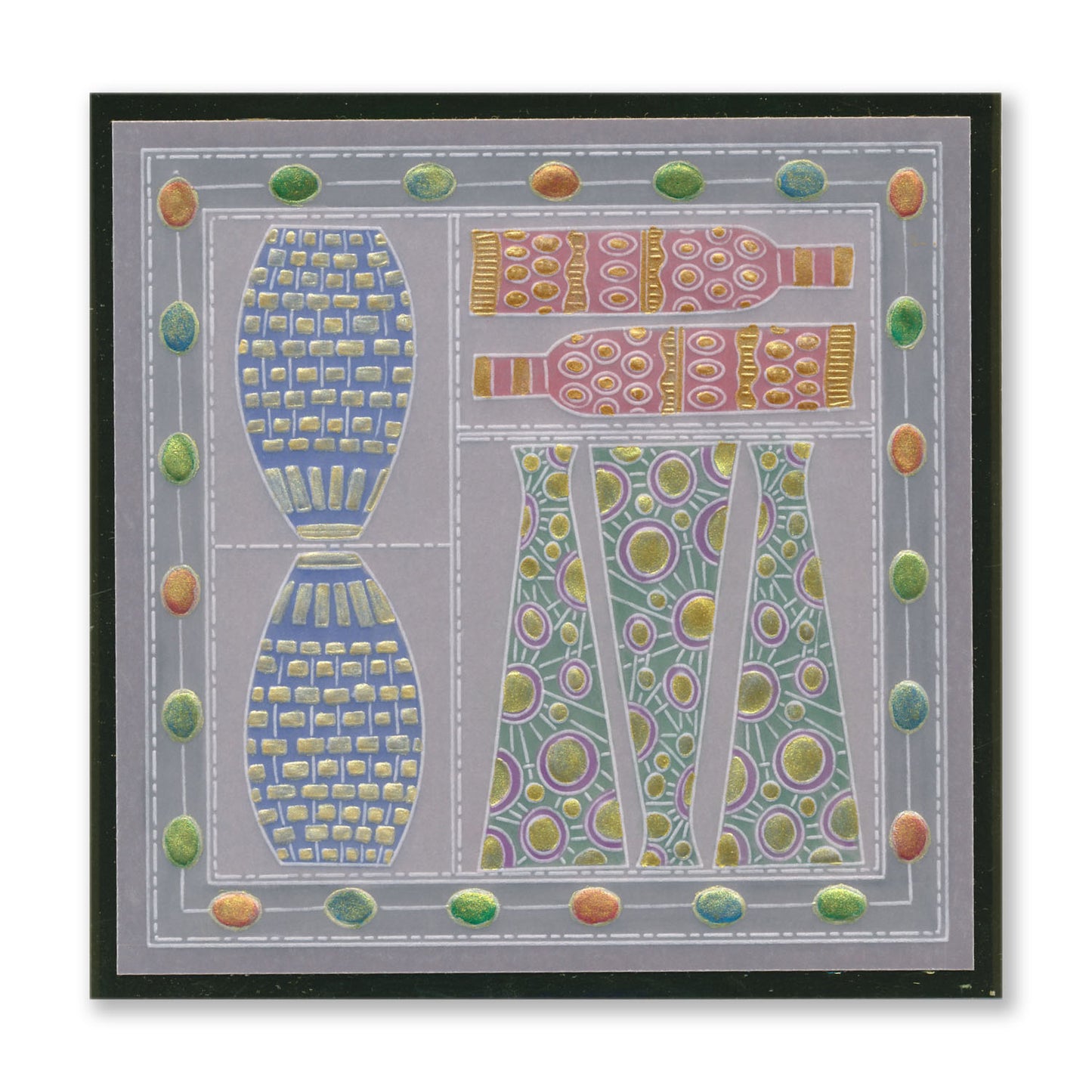 Barbara's SHAC Vases & Foliage A5 Square Groovi Plate