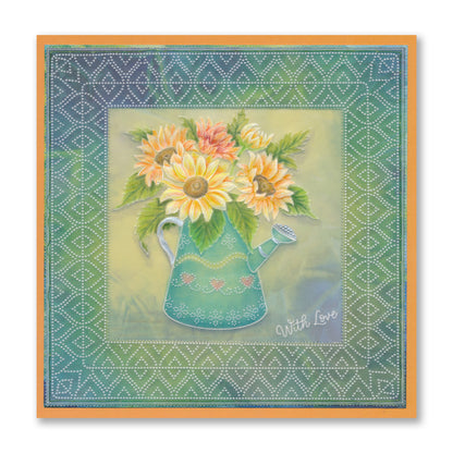 Linda's Sunflowers with Watering Can Midi Groovi Plate
