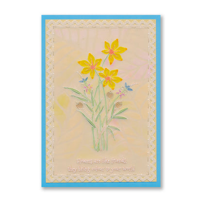 Winter Floral Spray A6 & Spacer Groovi Plate Trio