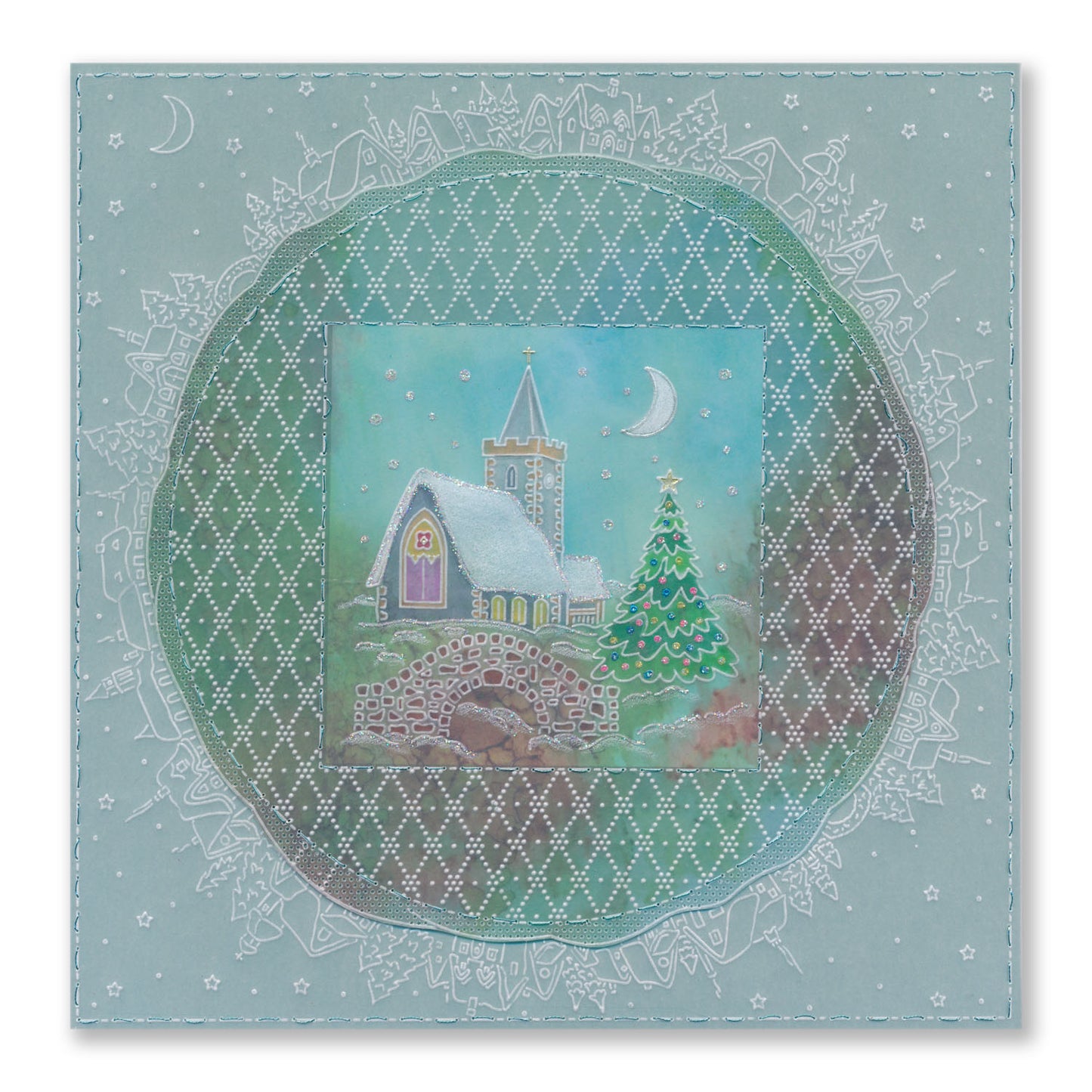 Linda's Silent Night Layering Frame A4 Square Groovi Plate