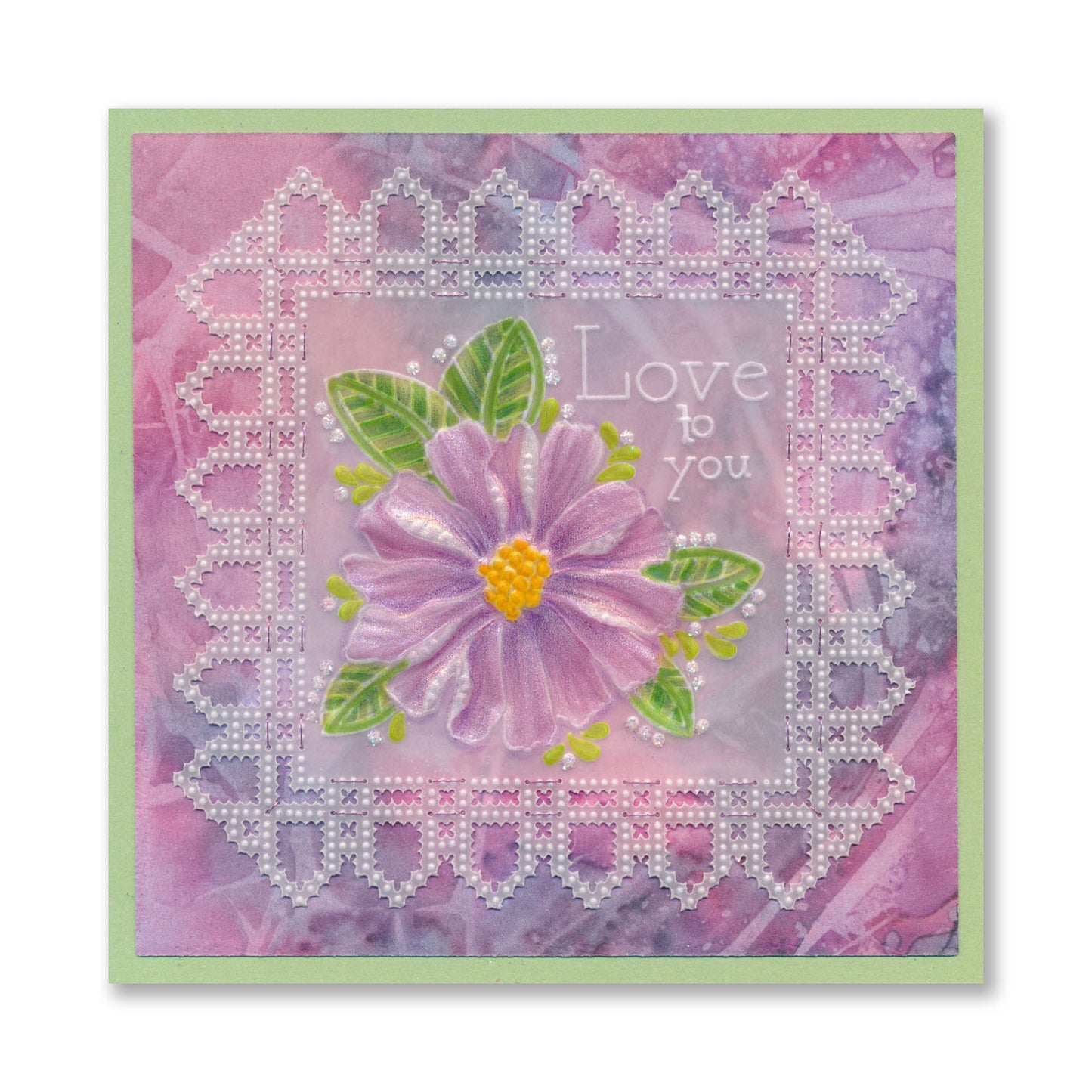 Tina's Floral Samplers A4 Groovi Plate Duo with 8x8 Rainbow River Designer Parchment
