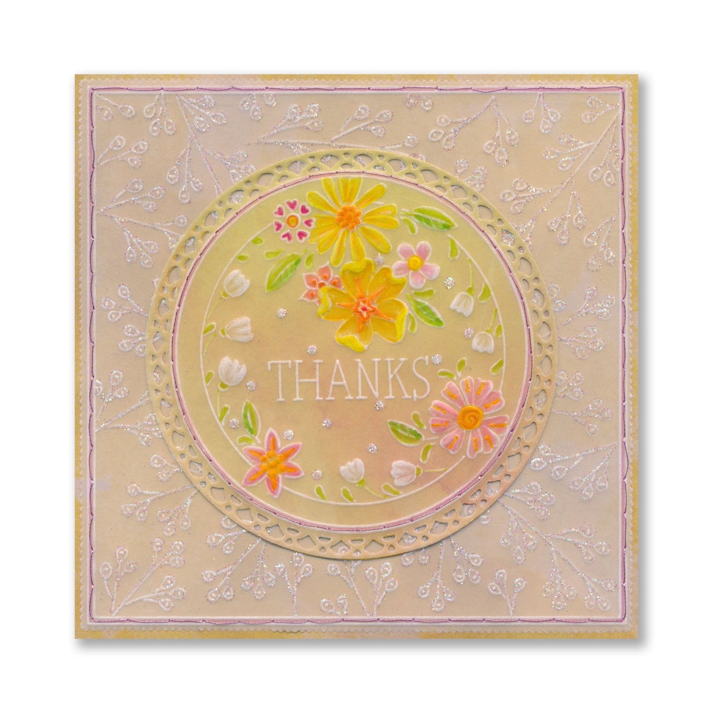 Tina's Thanks Floral Sampler A4 Groovi Plate