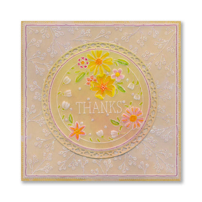 Tina's Thanks Floral Sampler A4 Groovi Plate