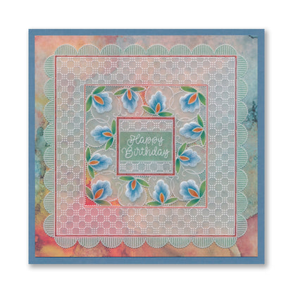 Square Floral Framers A4 Groovi Plate