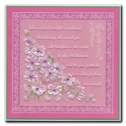 Linda's Dotty Cross-Stitch Oriental Fan Layering Frame A4 Square Groovi Plate
