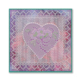 Linda's Richelieu Lace Hearts A5 Square Groovi Plate