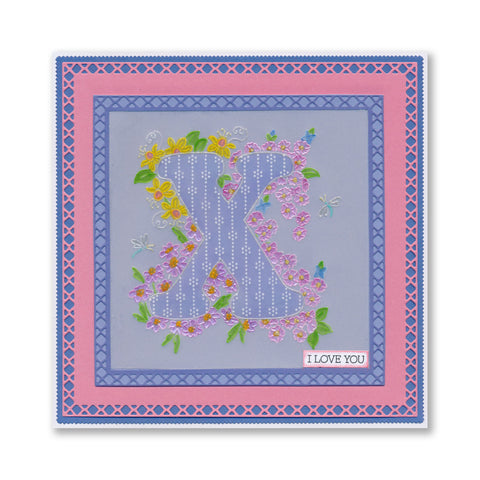 Linda's Floral Alphabet - Letter X A6 Square Groovi Plate