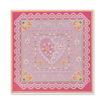 Barbara's Loving Heart A5 Square Groovi Plate