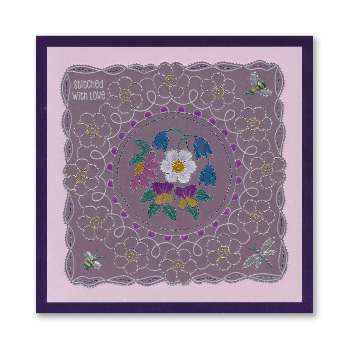 Linda's Floral Circle Applique Midi Groovi Plate