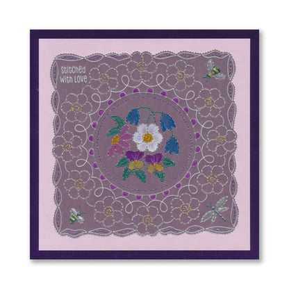 Linda's Floral Circle Applique Midi Groovi Plate