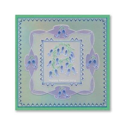 Happy Anniversary Bluebells A6 Square Groovi Plate