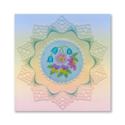 Linda's Floral Circle Applique Midi Groovi Plate