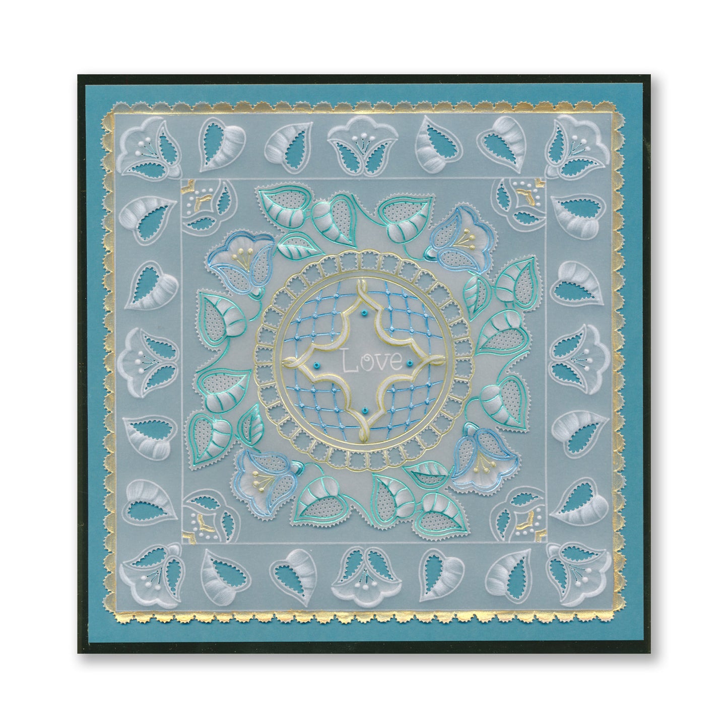 Linda's Richelieu Lace Camellia A5 Square Groovi Plate