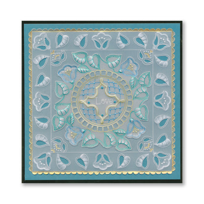 Linda's Richelieu Lace Camellia A5 Square Groovi Plate