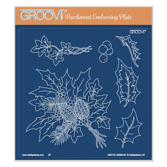 Jayne's Holly & Ivy A5 Square Groovi Plate