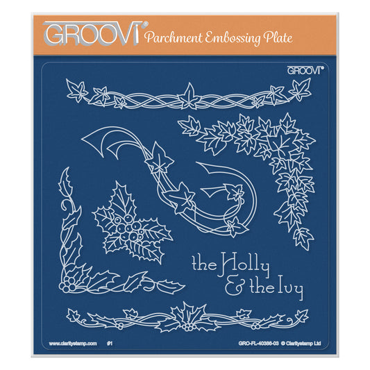 Jayne's Holly & Ivy Name A5 Square Groovi Plate