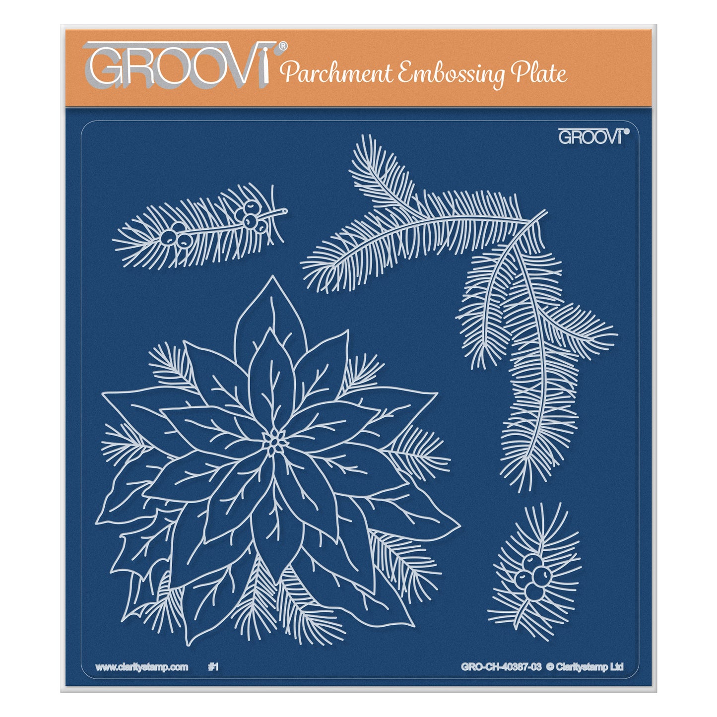 Jayne's Poinsettia A5 Square Groovi Plate