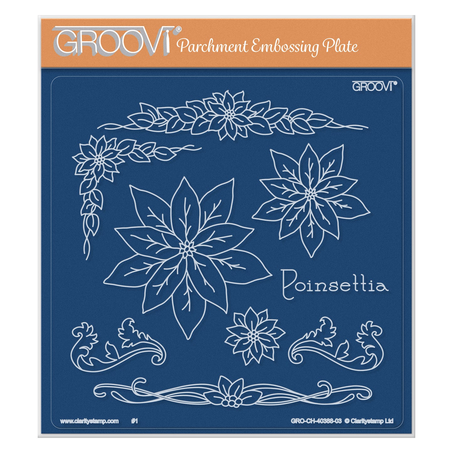 Jayne's Poinsettia Name A5 Square Groovi Plate