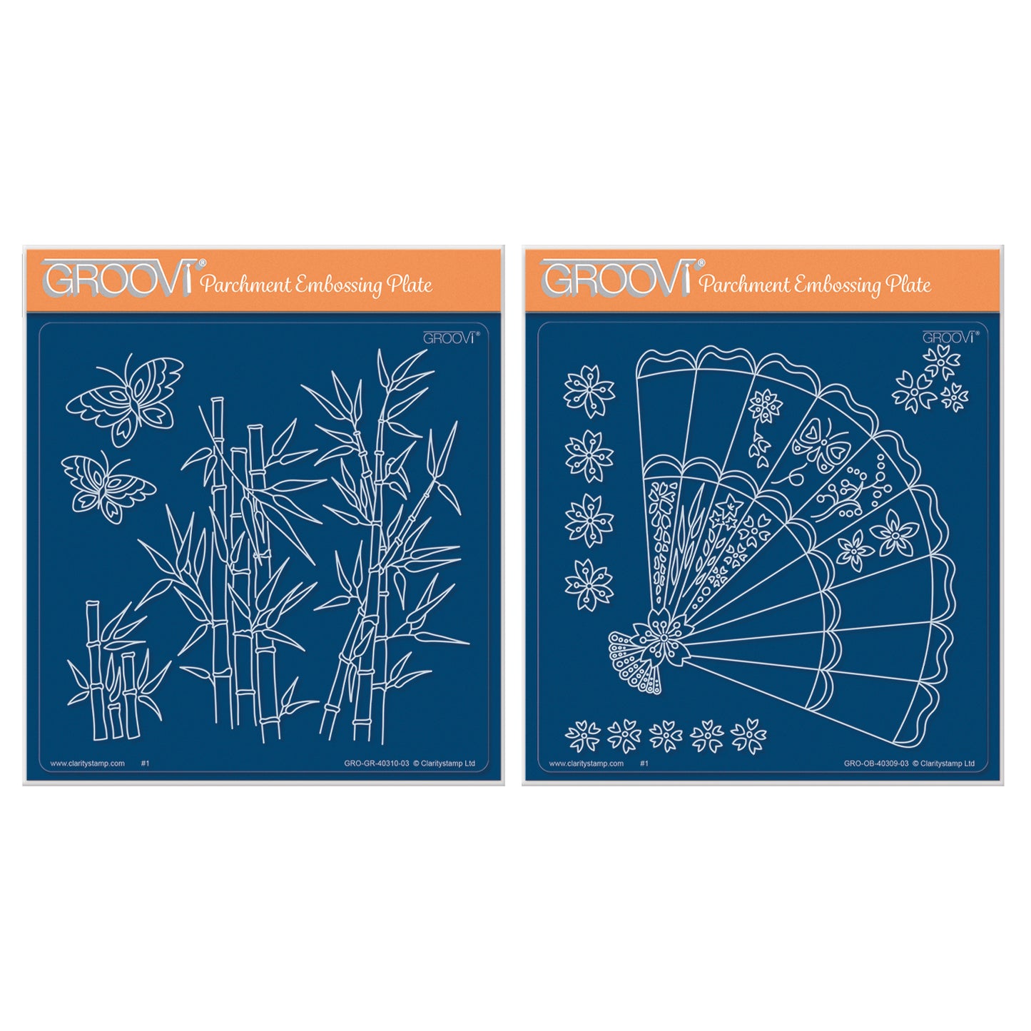 Bamboo & Oriental Fan Set A5 Square Groovi Plate Set