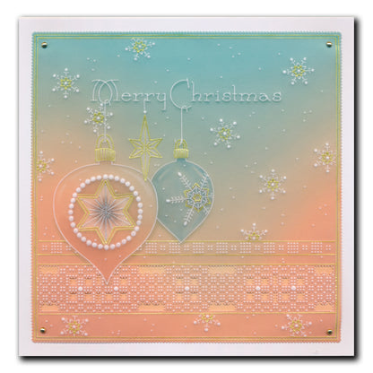 Barbara's SHAC Baubles - Merry Christmas A5 Square Groovi Plate