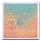 Barbara's SHAC Baubles - Merry Christmas & Season's Greetings A5 Square Groovi Plate Duo