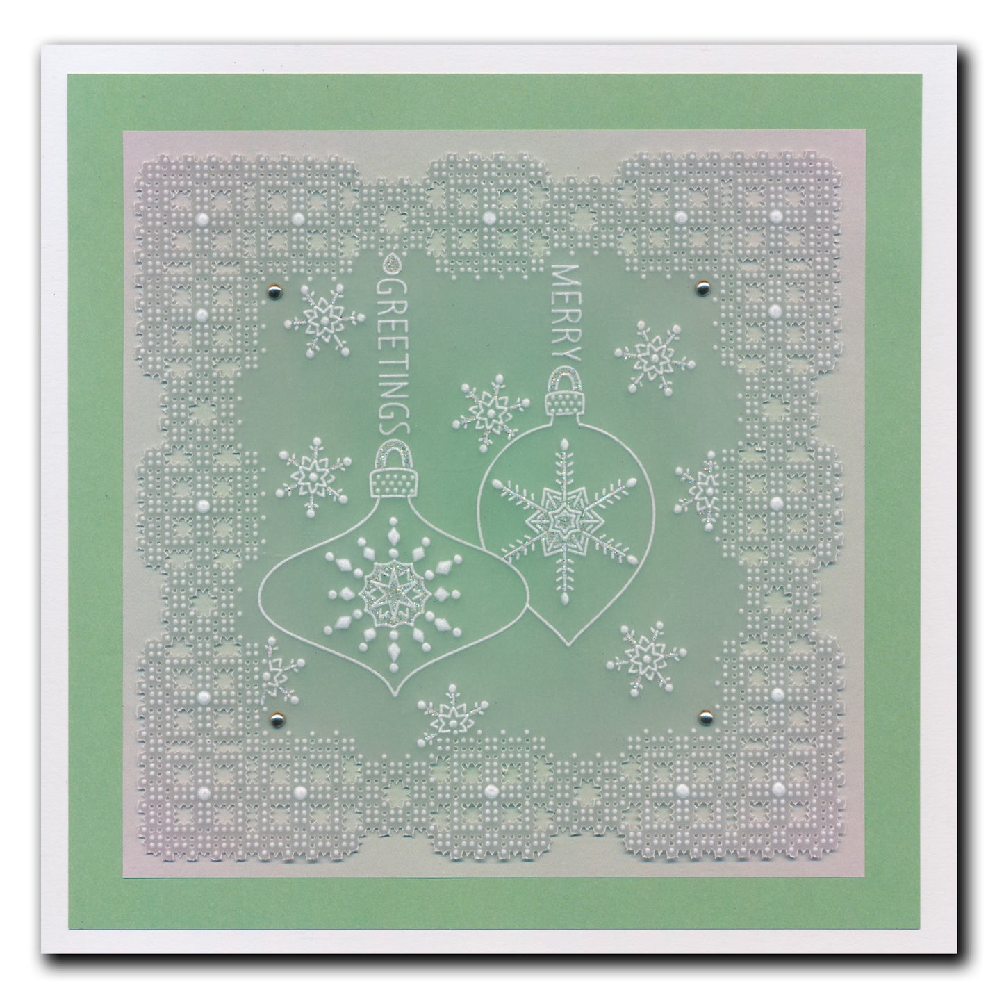 Barbara's SHAC Baubles - Merry Christmas & Season's Greetings A5 Square Groovi Plate Duo