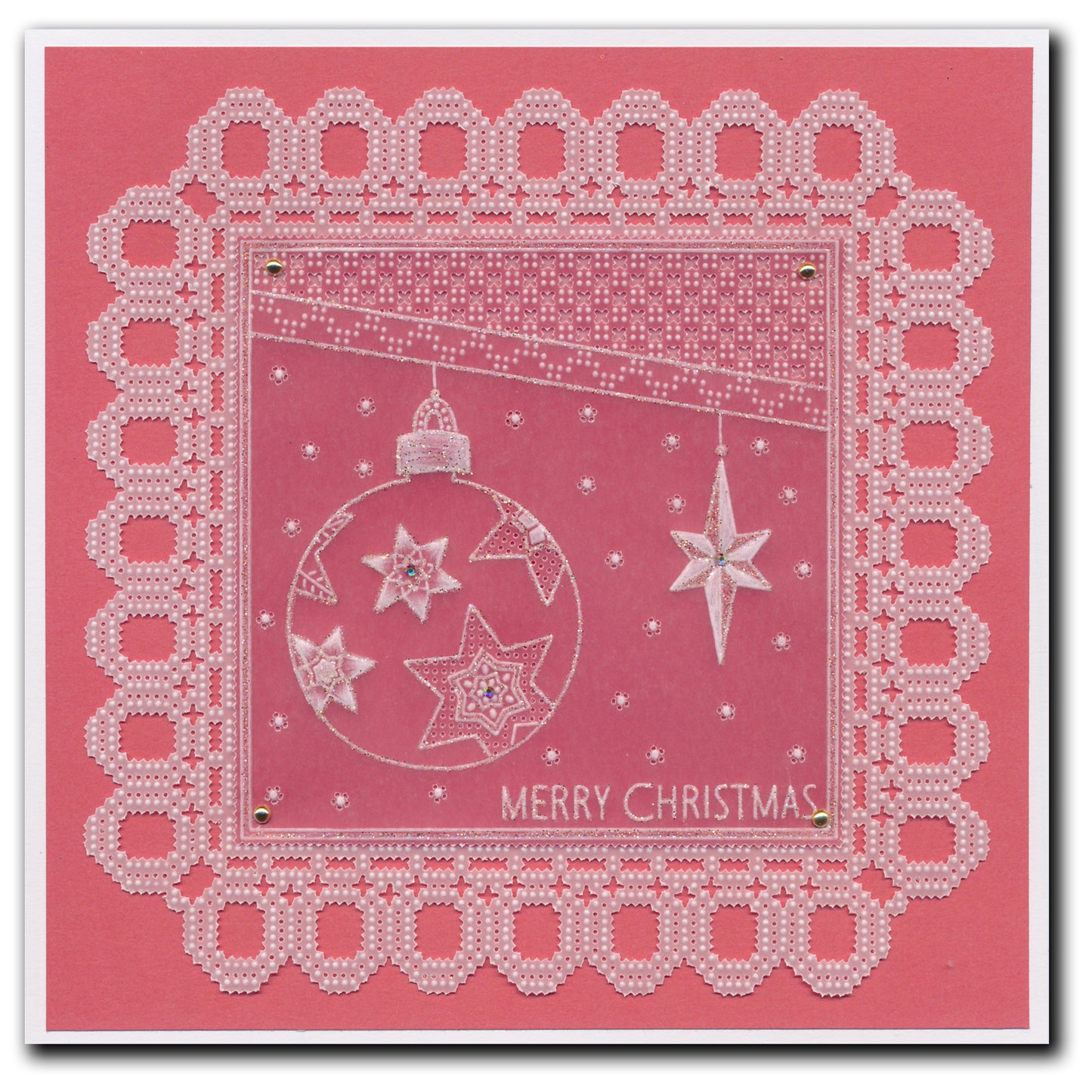 Barbara's SHAC Baubles - Merry Christmas A5 Square Groovi Plate