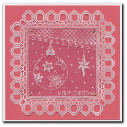 Barbara's SHAC Baubles - Merry Christmas & Season's Greetings A5 Square Groovi Plate Duo