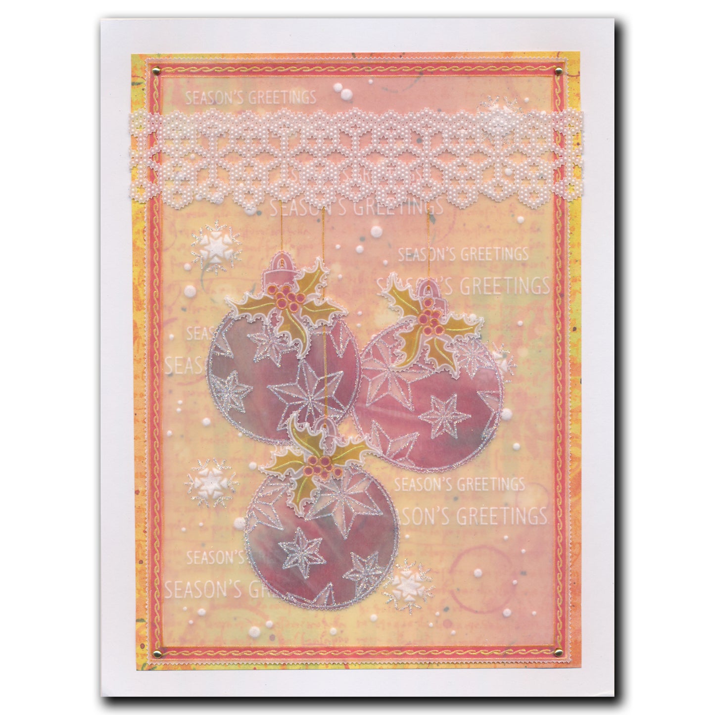Barbara's SHAC Baubles - Merry Christmas & Season's Greetings A5 Square Groovi Plate Duo