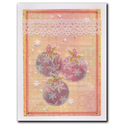 Barbara's SHAC Baubles - Merry Christmas & Season's Greetings A5 Square Groovi Plate Duo