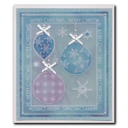 Barbara's SHAC Baubles - Merry Christmas & Season's Greetings A5 Square Groovi Plate Duo
