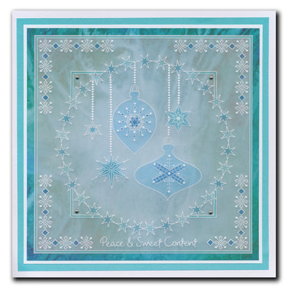 Barbara's SHAC Baubles - Merry Christmas & Season's Greetings A5 Square Groovi Plate Duo