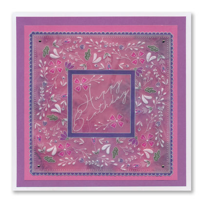 Jazz's Happy Birthday Colour Me Pattern A6 Groovi Plate