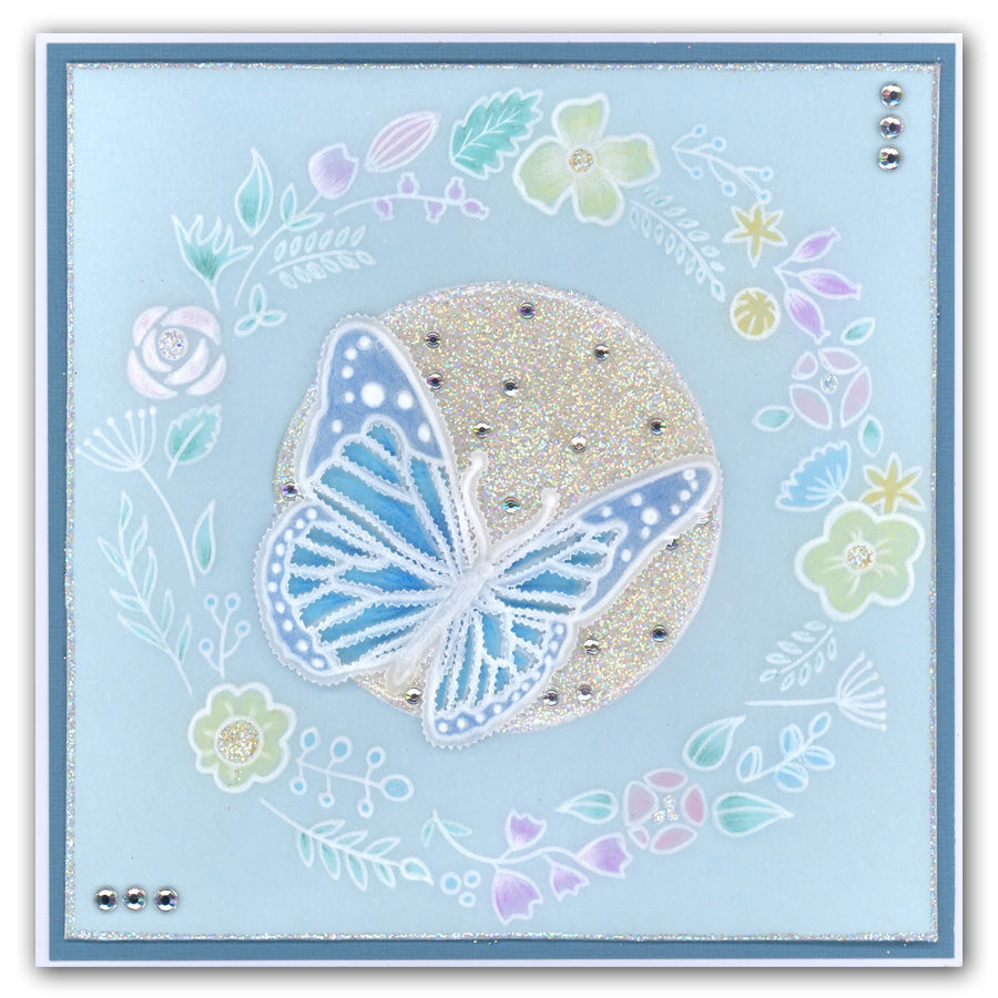 Butterfly Wreath A5 Square & A6 Square Groovi Plate