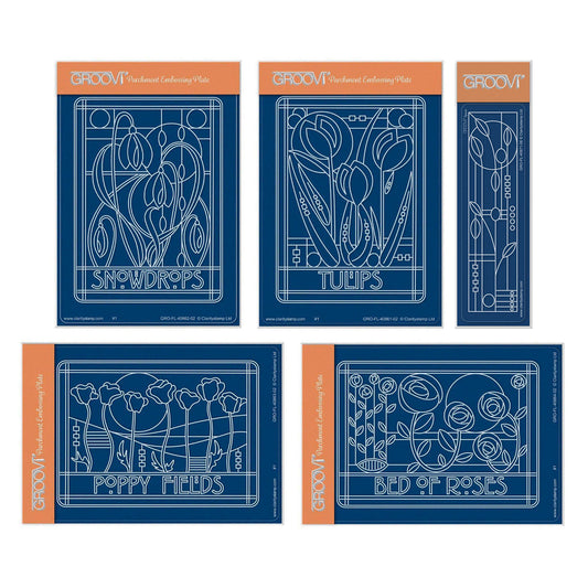 Art Nouveau Floral A6 Groovi Plate & Spacer Collection