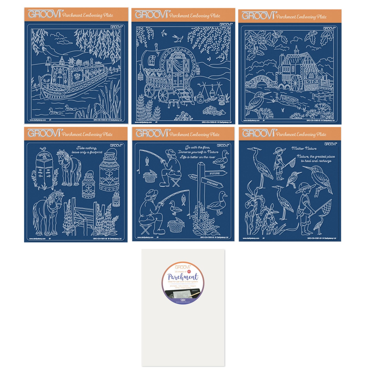 Linda's Country Scenes A5 Square Groovi Plate Collection with FREE A5 Parchment worth £10.49