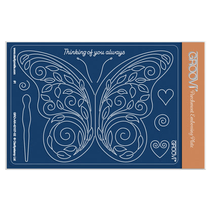 Leafy Swirl Butterfly A6 Groovi Plate