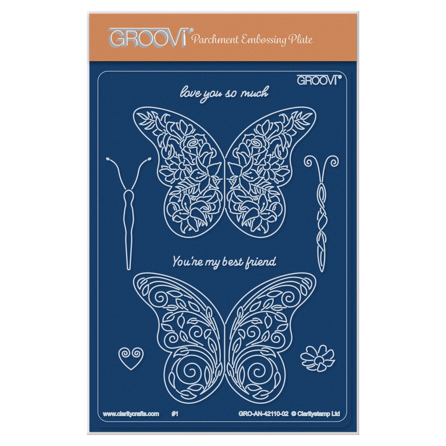 Love You So Much Butterflies A6 Groovi Plate