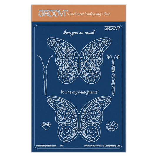 Love You So Much Butterflies A6 Groovi Plate