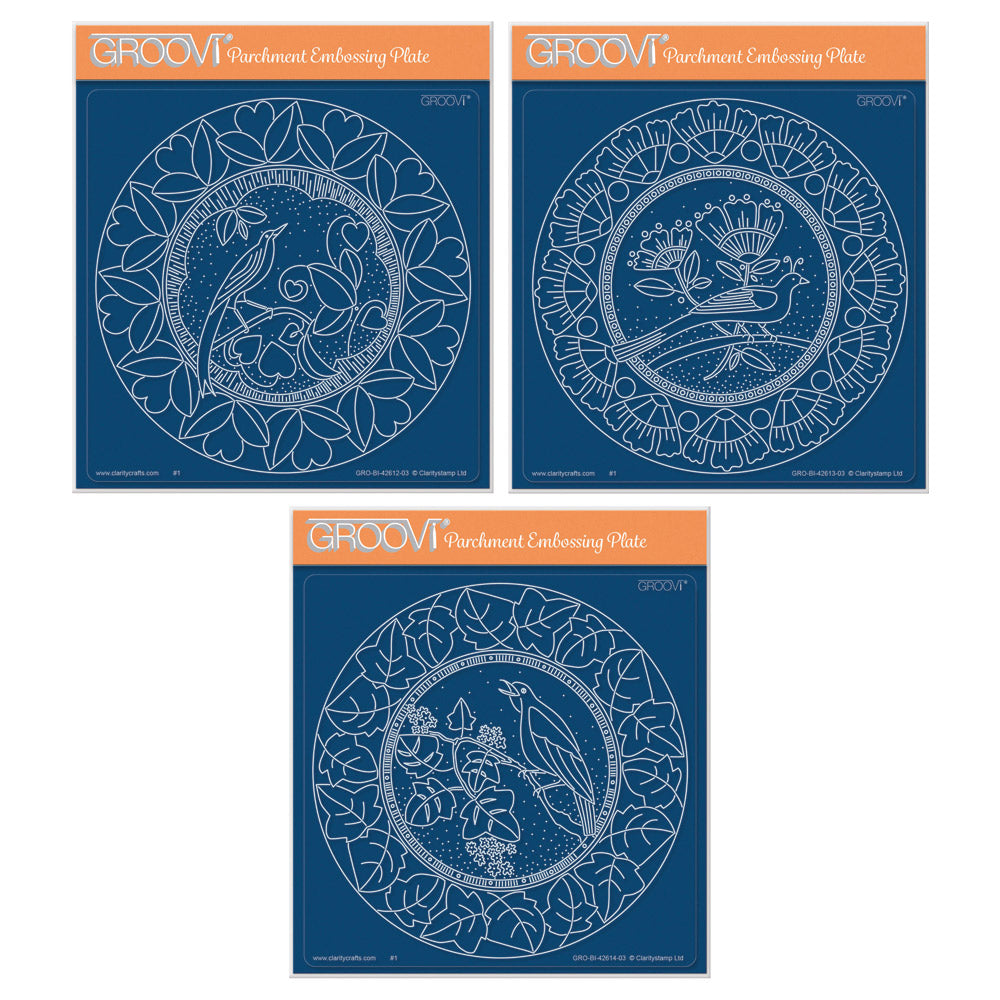Barbara's Love, Dream & Song Birds A5 Square Groovi Plate Collection