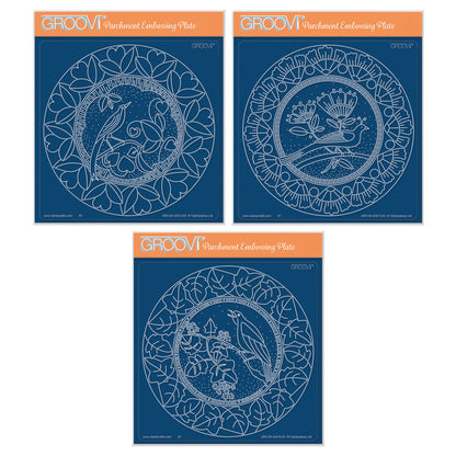 Barbara's Love, Dream & Song Birds A5 Square Groovi Plate Collection