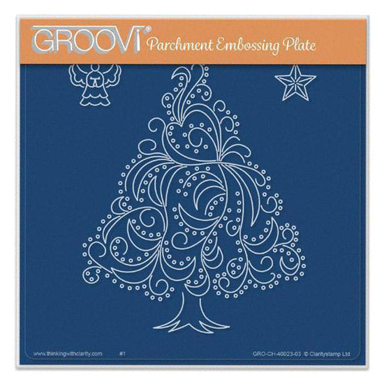 Christmas Tree Swirl A5 Square Groovi Plate