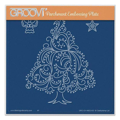 Christmas Tree Swirl A5 Square Groovi Plate