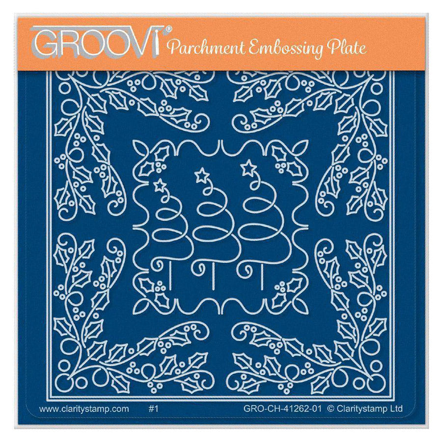 Tina's Christmas Tree Parchlet A6 Square Groovi Plate