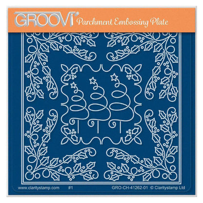 Tina's Christmas Tree Parchlet A6 Square Groovi Plate