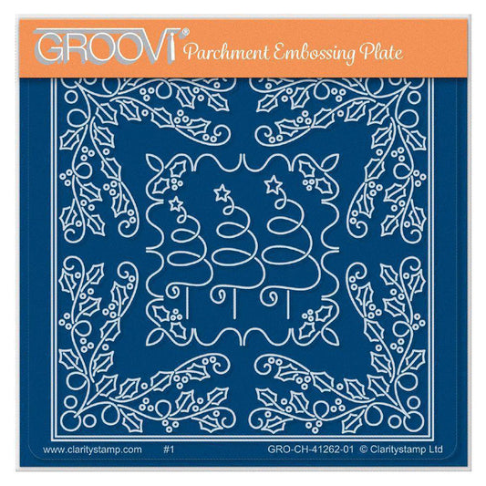 Tina's Christmas Tree Parchlet A6 Square Groovi Plate