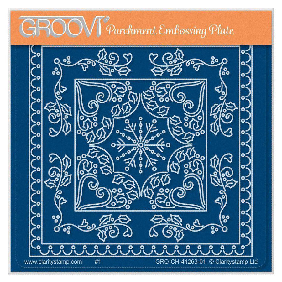 Tina's Christmas Snowflake Parchlet A6 Square Groovi Plate