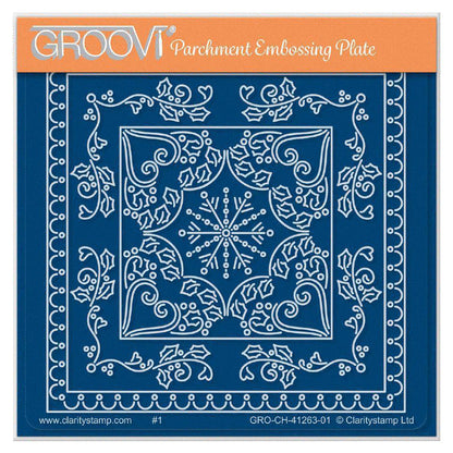 Tina's Christmas Snowflake Parchlet A6 Square Groovi Plate