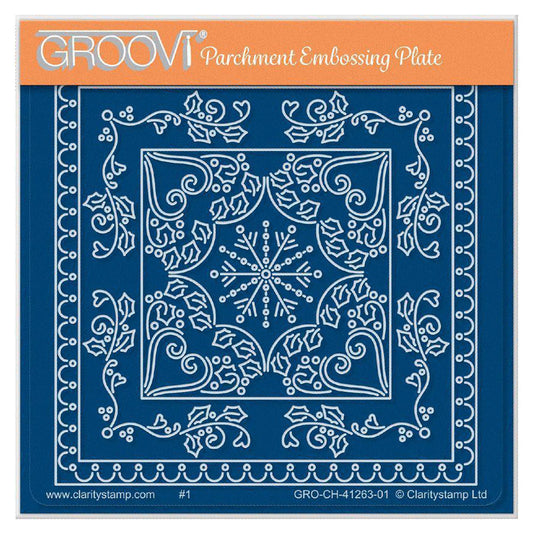 Tina's Christmas Snowflake Parchlet A6 Square Groovi Plate